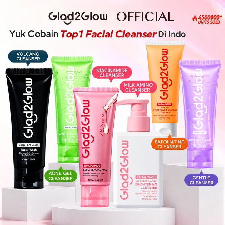Glad2Glow Facial Wash All Series Low pH