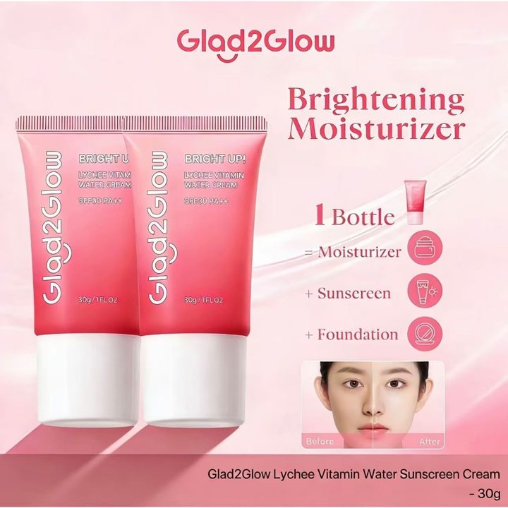 Glad2Glow Lychee Vitamin Water Sunscreen Cream